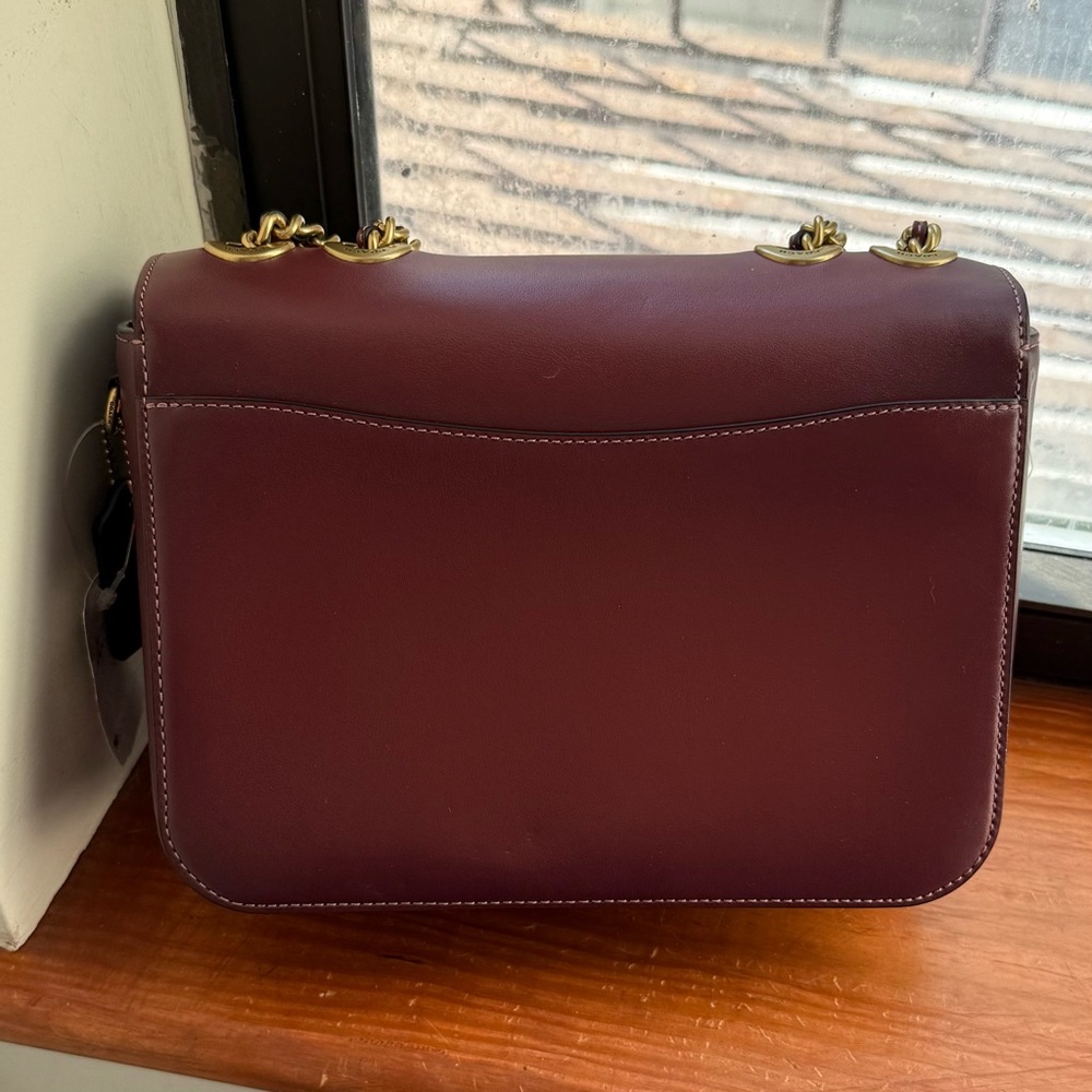 NWT Coach Madison Shoulder Bag with Chain Strap in Wine Leather - Picture 9 of 11